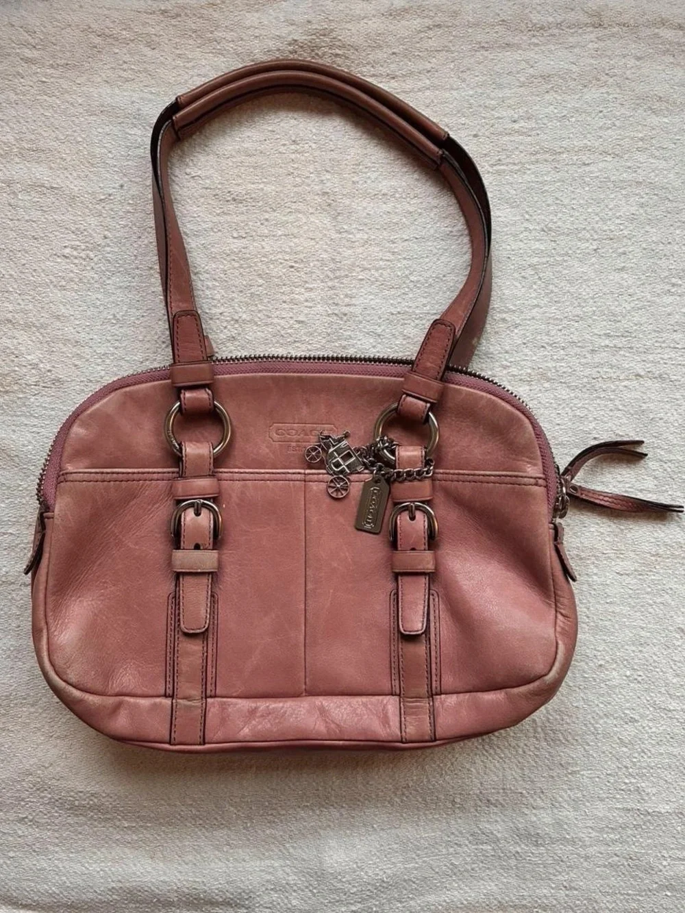 Coach Pink Leather Shoulder Bag
